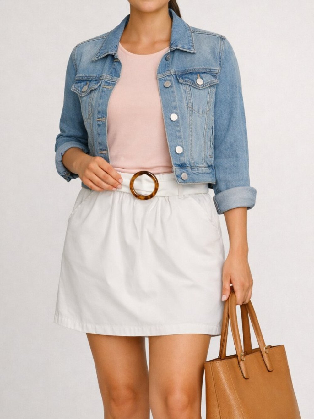 Francesca’s mi ami White Paper Bag Belted Skirt Size M